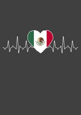 Mexico Heartbeat Flag