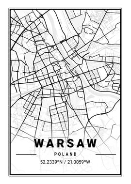 Warsaw Light City Map