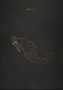 Gold Mexico Map