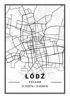 Lodz Light City Map