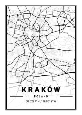 Krakow Light City Map