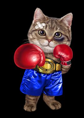 Boxer Champion Tabby Cat