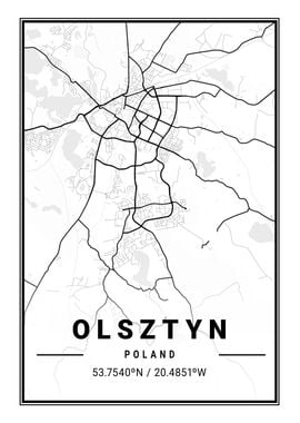 Olsztyn Light City Map