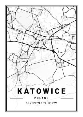 Katowice Light City Map