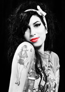 Amy Winehouse Lips Red Art