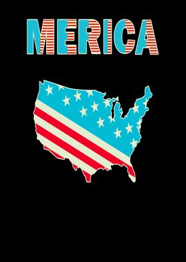 Merica Map America 4th