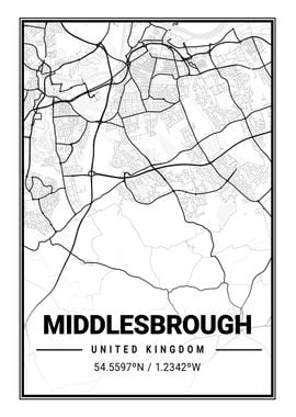 Middlesbrough Light Map