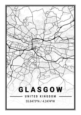 Glasgow Light City Map