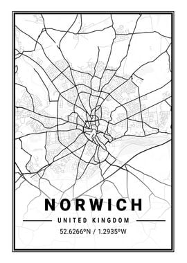 Norwich Light City Map