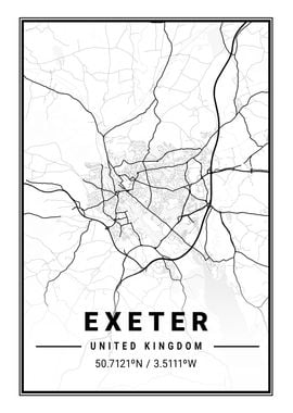 Exeter Light City Map