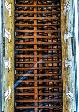 Wooden ceiling of a mediev