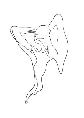 One Line Naked Girl