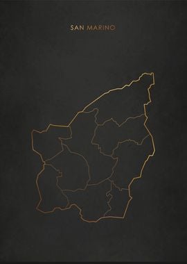 Gold San Marino Map