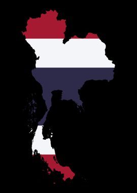 Thailand map flag