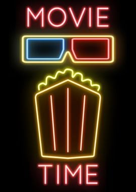 Movie Time Neon Sign