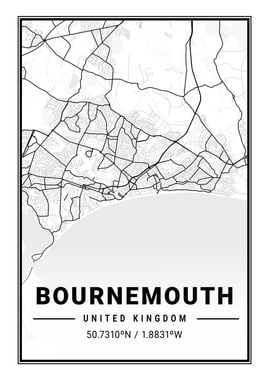 Bournemouth Light City Map