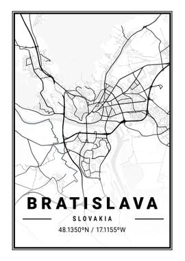 Bratislava Light City Map