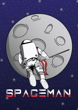 USA Spaceman Moon Landing