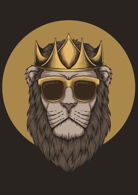 Lion the king with Crown