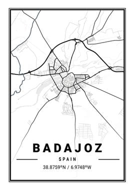 Badajoz Light City Map