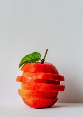 cut apple red