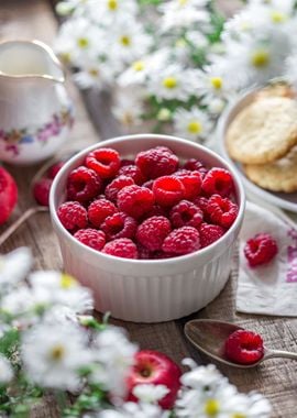 bowl red raspberry