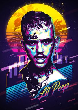 Lil Peep retro 80s