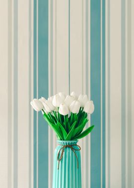 white tulips ceramic