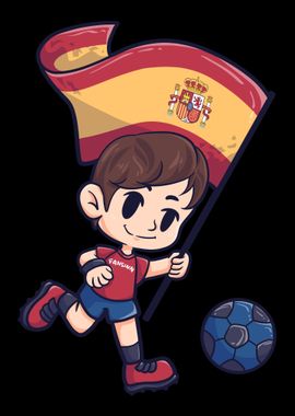 Football Spain flag Young