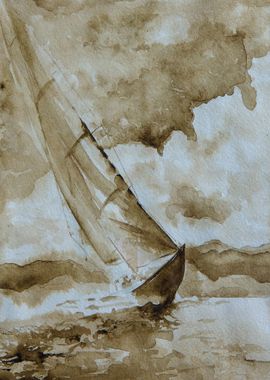 Sailing watercolor