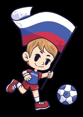 Russia football flag Young