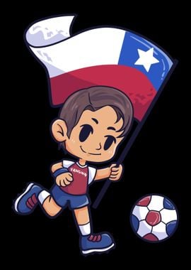 Football Chile flag Young 