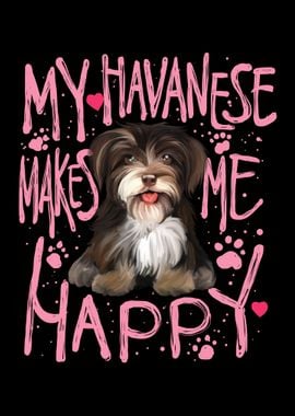 Havanese happy pink