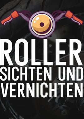 Motorrad Roller vernichten