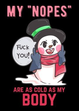 Nope Snowman Winter No Gif