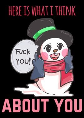 Nope Snowman Winter No Gif