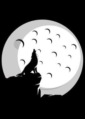 The Moon howling Wolf