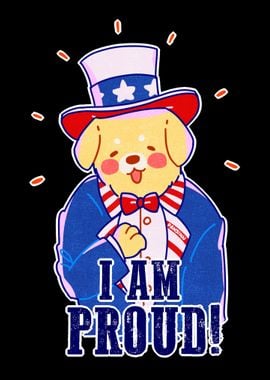 Dog funny proud American n