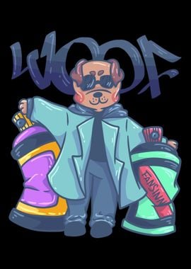 cool hip hop dog sprayed g