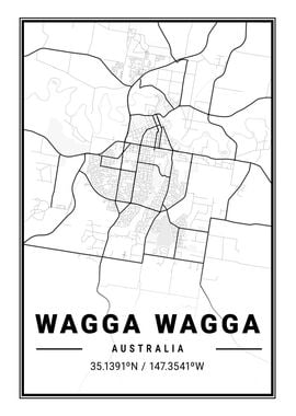 Wagga Wagga Light City Map