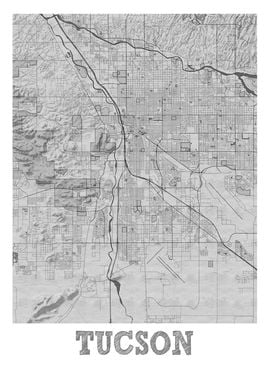 Tucson Pencil Street Map