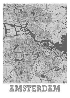 Amsterdam Pencil StreetMap