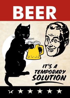 BEER FUNNY BAR CAT