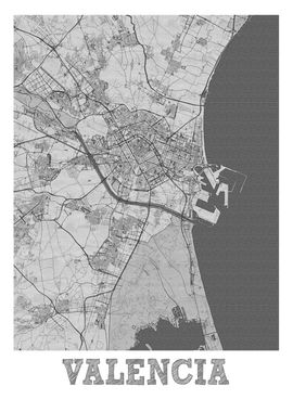 Valencia Pencil Street Map