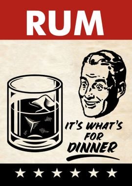 RUM DINNER MAN FUNNY