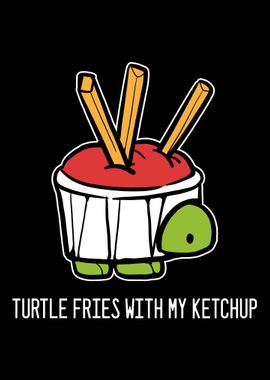 Turtle With Ketchup Funny 