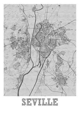 Seville Pencil Street Map