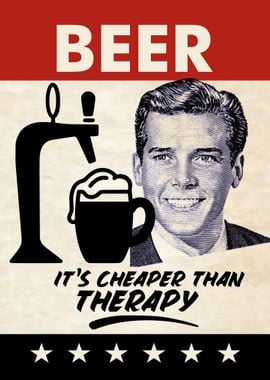 BEER THERAPY MAN RETRO