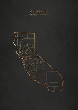 Gold California Map