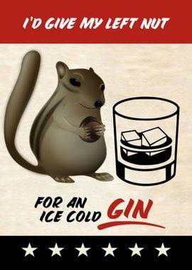 LEFT NUT GIN FUNNY